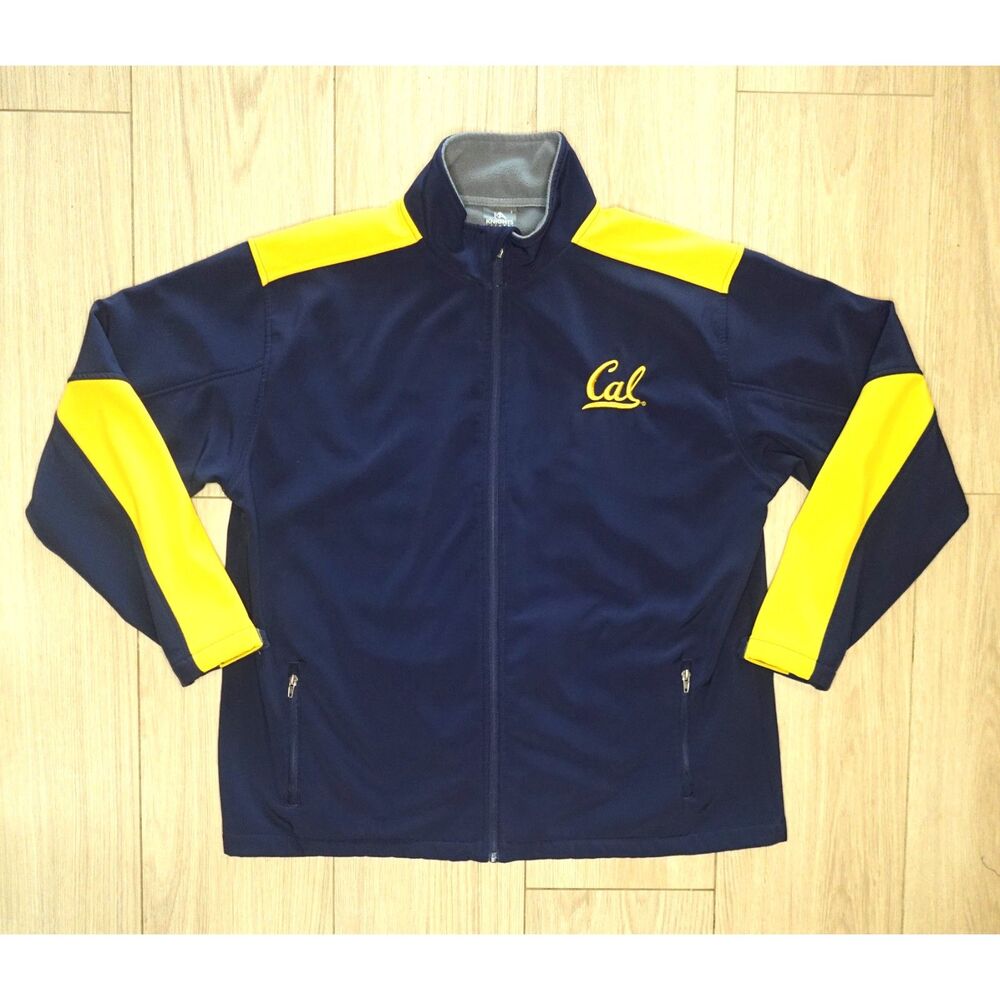 Cal Berkeley Men's Softshell Jacket UC Berkeley Golden Bears Navy Zip Size XL